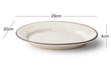 Zupa premium Oval size ceramic plate set of 29 X 20 X 4 Salad, Pasta, Snacks & Desserts – Lead-Free, Non-Toxic, Dishwasher Safe, Daily Use Dinnerware