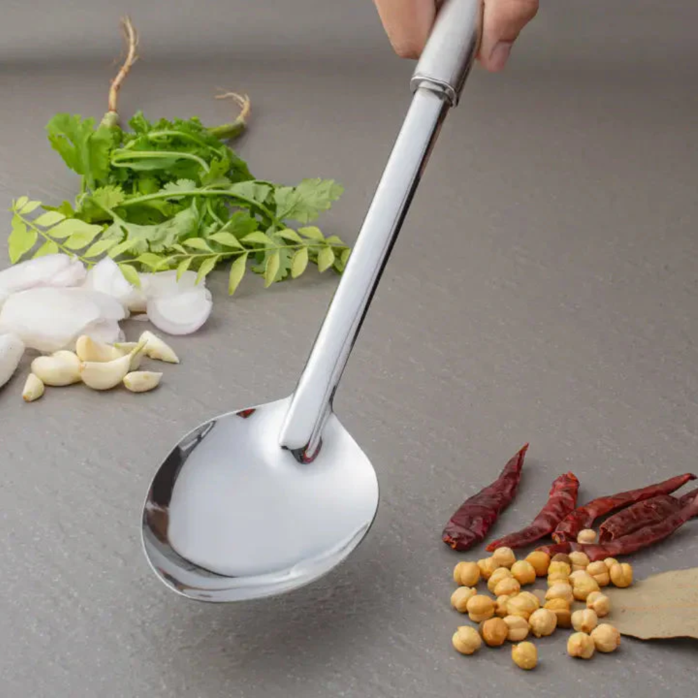 Premium Serving ladle full Dual tone Stainless steel handle for Morden Kitchen