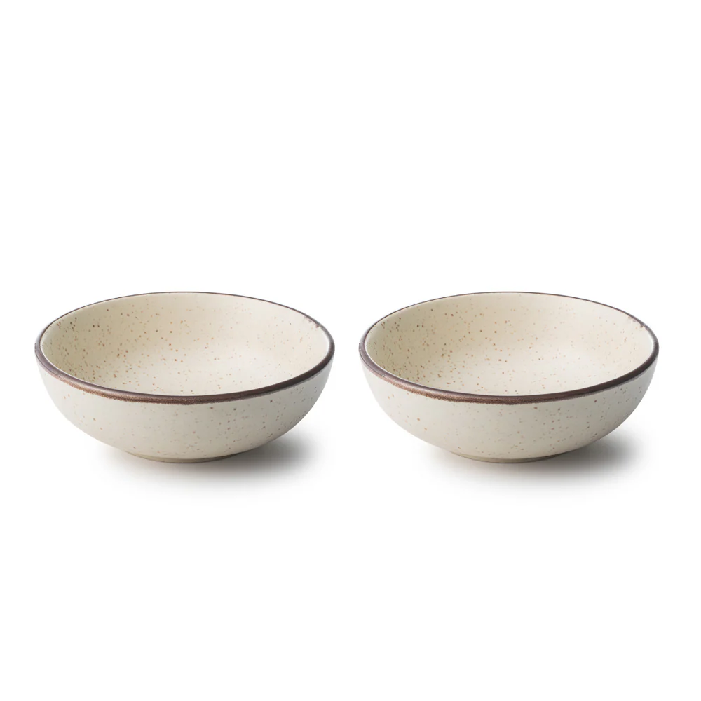Zupa Earthy Beige Ceramic Serving Bowl Set 17.5cm (Set of 2)