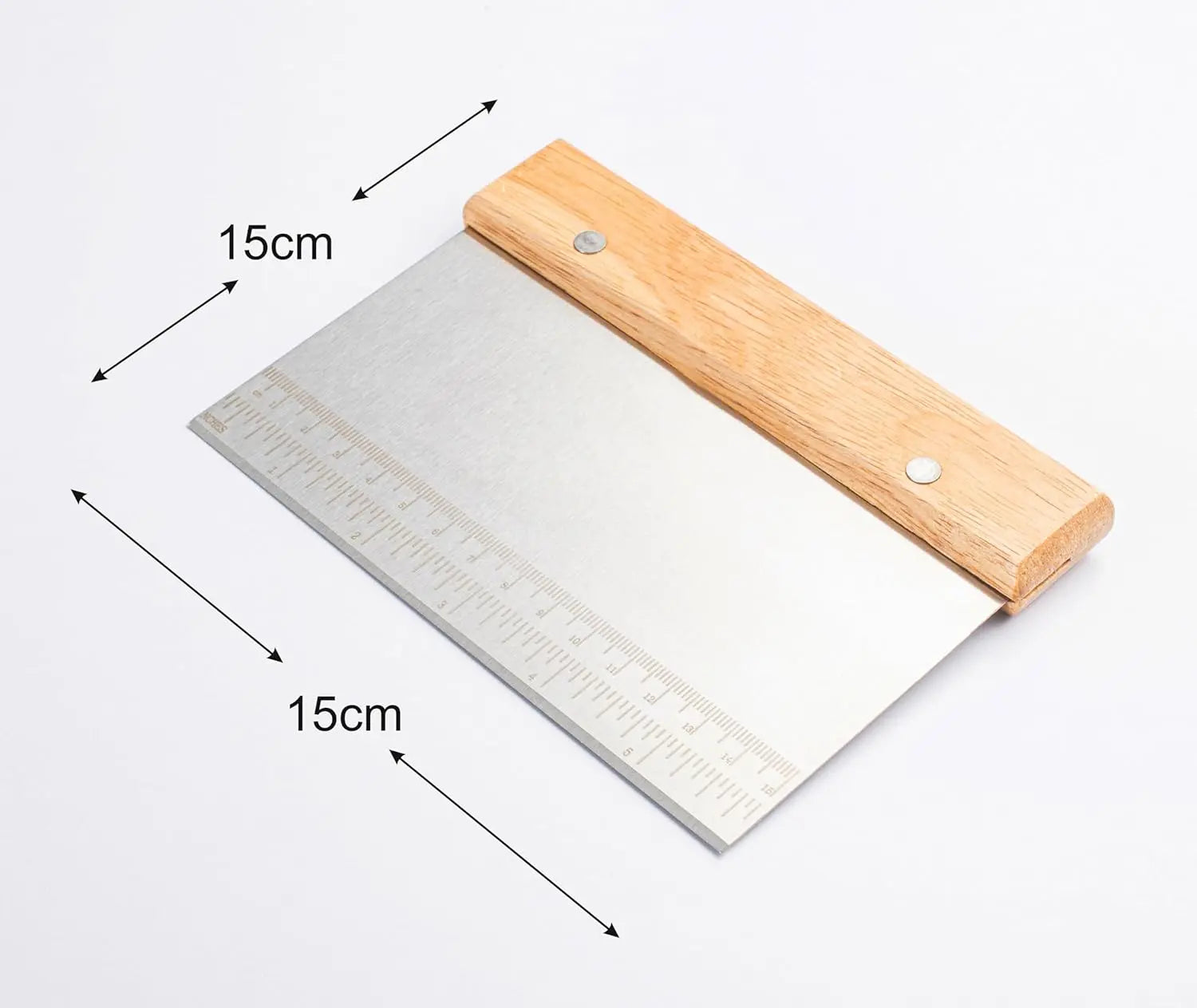 Zupa Multi-Purpose Stainless Steel wooden handled Chopper Scale Ruler (Square) Zupa