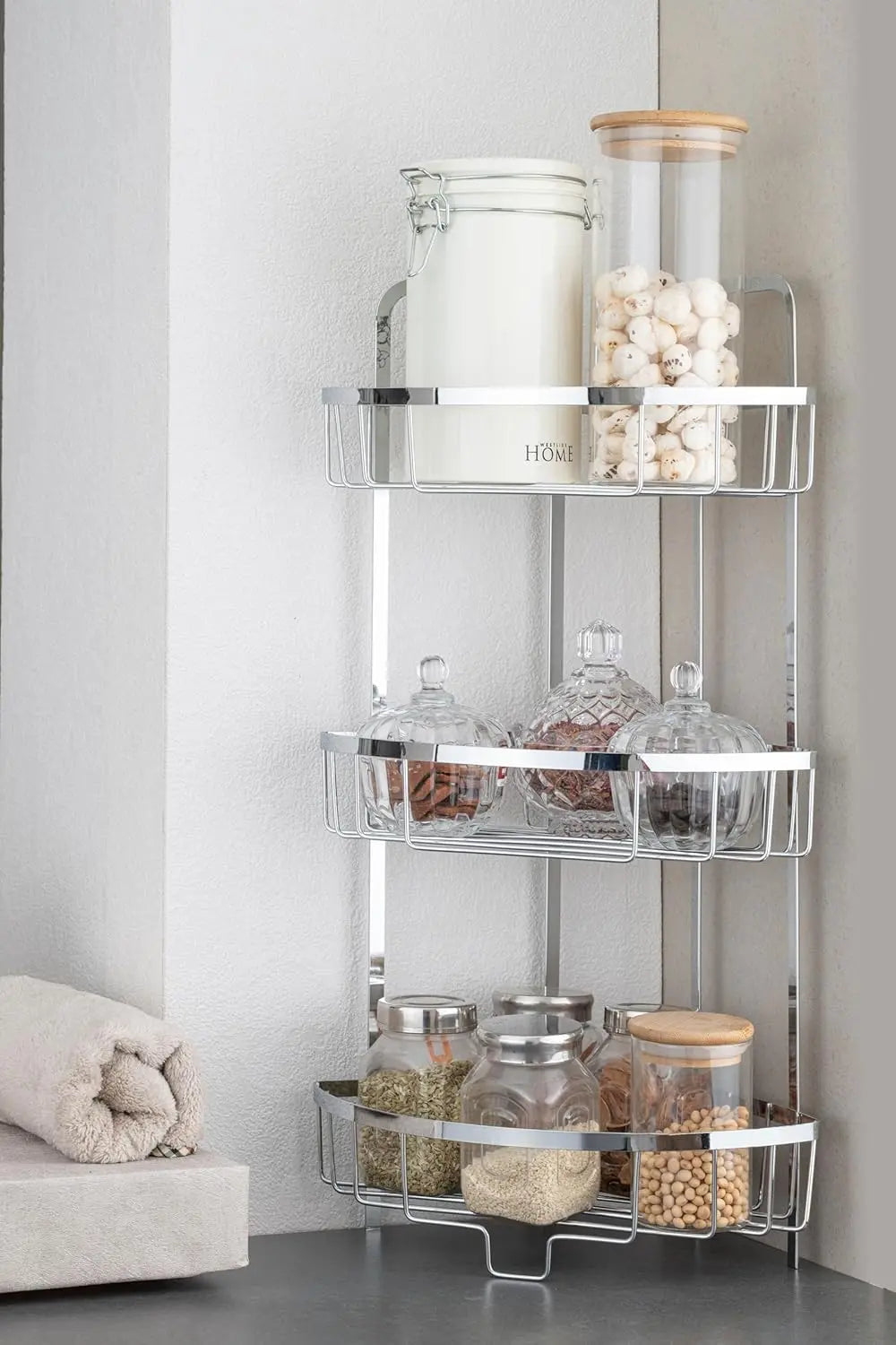 Zupa Stainless Steel 3 Tier Kitchen Corner Rack Zupa