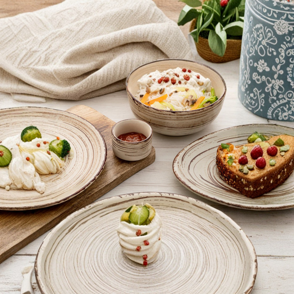 Zupa Earthy Beige Ceramic Dip Bowls 80ml Set of 4 – Microwave Safe
