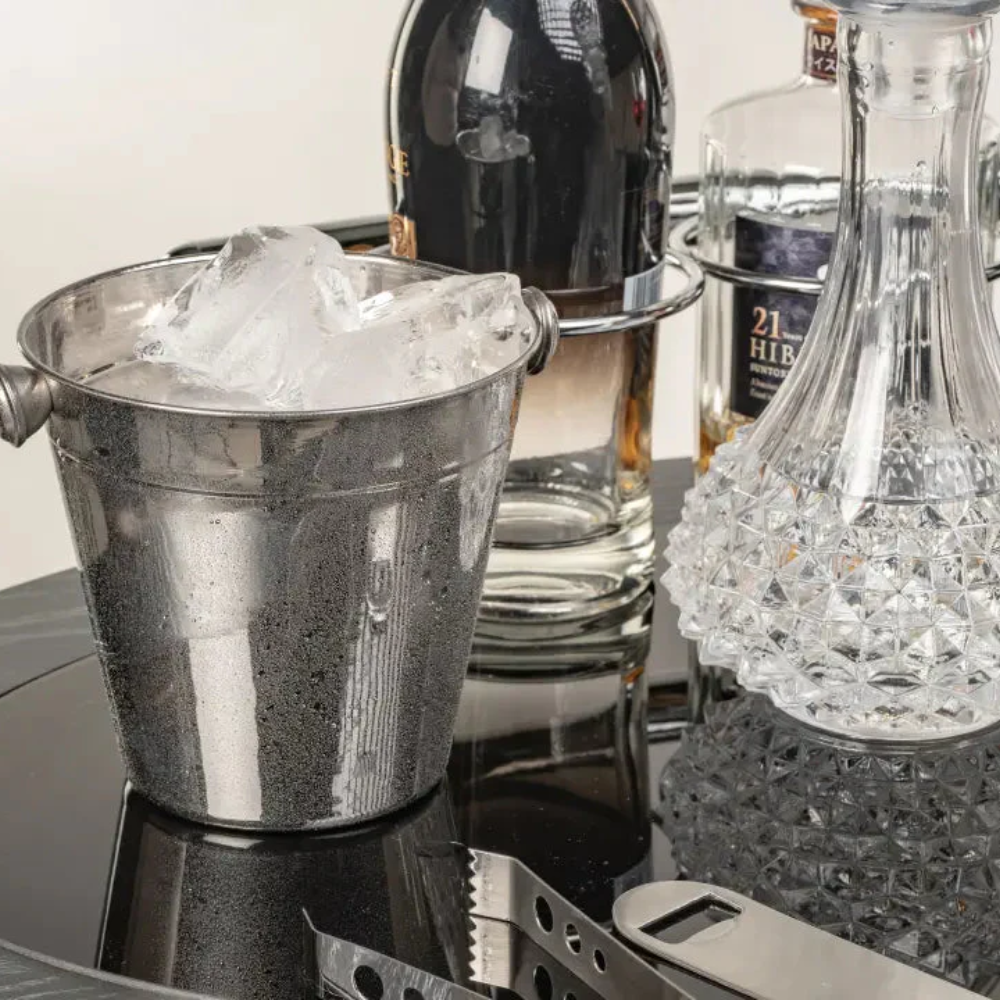 Steel Ice Bucket with Ring Handles