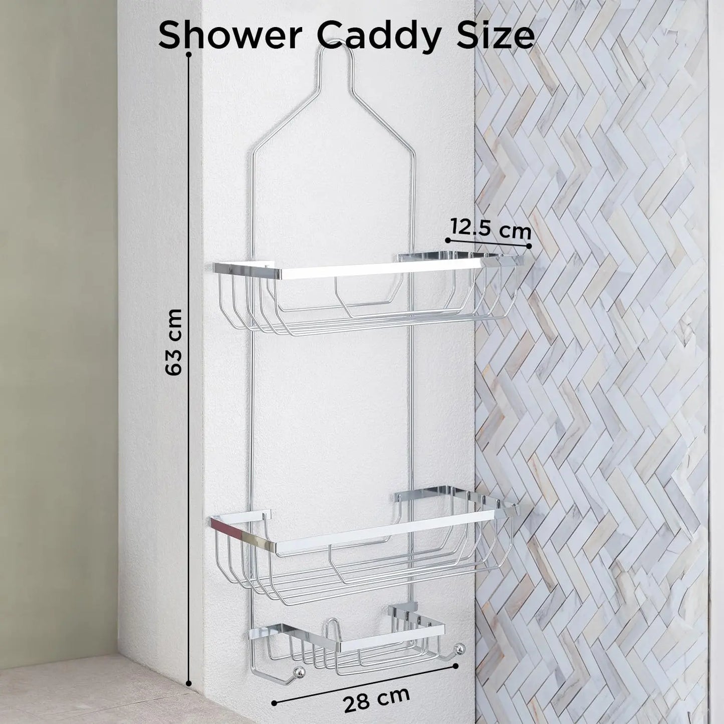 Zupa Stainless Steel 3 Tier Shower Caddies Large. Zupa