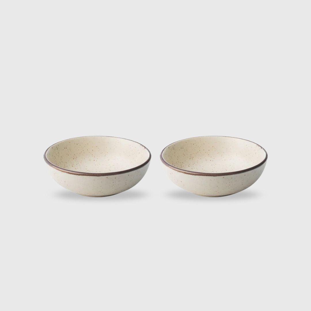 Zupa Earthy Beige Ceramic Serving Bowl Set 17.5cm (Set of 2)