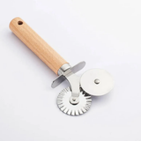 Zupa Wooden Handled Double Wheel Knife  Silver