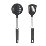 Zupa Premium Slotted Turner & Skimmer – Essential Kitchen Tool Set (Set of 2) With TANIC  HANDLE SS+NYLON 13"
