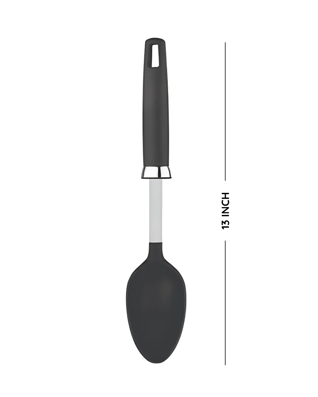 ZUPA Solid Spoon | Heat Resistant Cooking Spoons Dishwasher Safe BPA | S.S + Nylon Kitchen Spoons for Non Stick Cookware Mixing Serving Draining