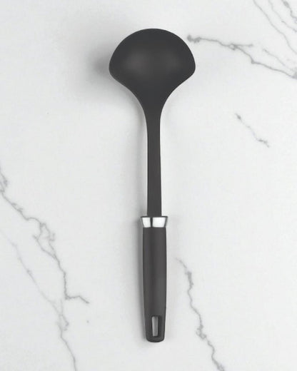 Zupa  Premium Nylon Big Ladle for Cooking | Deep Ladle for Serving | FDA Certified | Heat Resistant | Dishwasher Safe| BPA Free | TANIC HANDLE FULL NYLON 13"