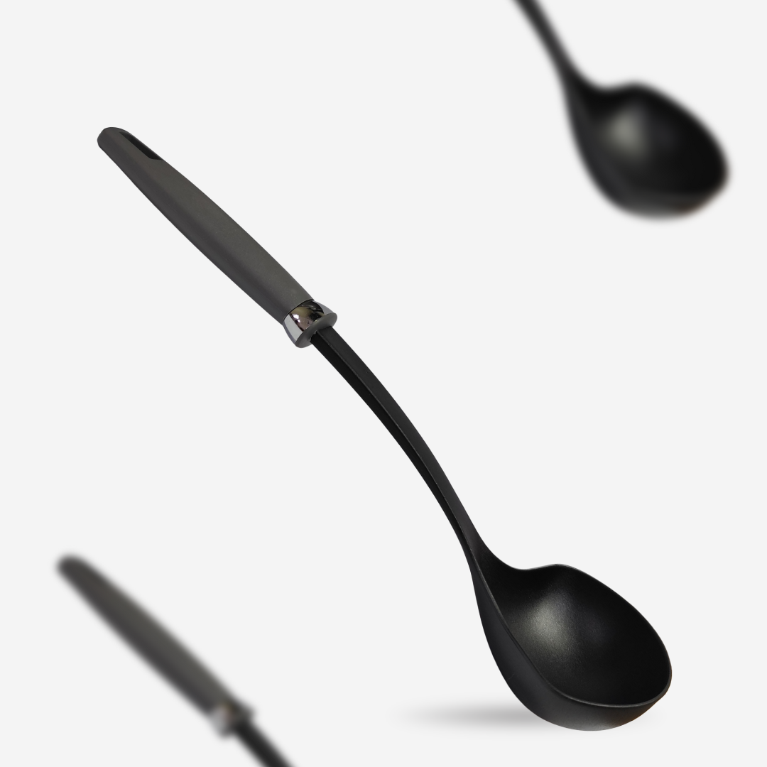 Zupa  Premium Nylon Big Ladle for Cooking | Deep Ladle for Serving | FDA Certified | Heat Resistant | Dishwasher Safe| BPA Free | TANIC HANDLE FULL NYLON 13"